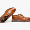 Base London HALSEY WASHED Mens Formal Lace Up Shoes Burnt Tan