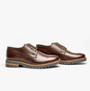 Base London HALSEY WASHED Mens Formal Lace Up Shoes Dark Brown