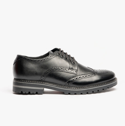 Base London GIBBS WAXY Mens Formal Lace Up Shoes Black
