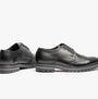 Base London GIBBS WAXY Mens Formal Lace Up Shoes Black, side view highlighting leather upper and lace-up design.