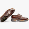Base London GIBBS WASHED Mens Formal Lace Up Shoes Dark Brown