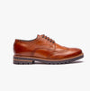 Base London GIBBS WASHED Mens Formal Lace Up Shoes Burnt Tan
