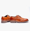 Base London GIBBS WASHED Mens Formal Lace Up Shoes Burnt Tan
