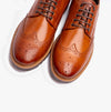 Base London GIBBS WASHED Mens Formal Lace Up Shoes Burnt Tan
