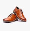 Base London GIBBS WASHED Mens Formal Lace Up Shoes Burnt Tan