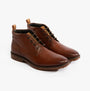 Base London CANMORE Mens Boots Tan side view showing lace-up closure and block heel.