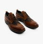 Base London NASHVILLE Mens Shoes Tan/Check front view showcasing leather and check design.