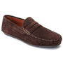 Base London COLLINS Mens Shoes Brown side view showing suede upper and comfort slip-on design.