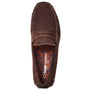 Base London COLLINS Mens Shoes Brown top view showing brown suede loafer with round toe and slip-on design.
