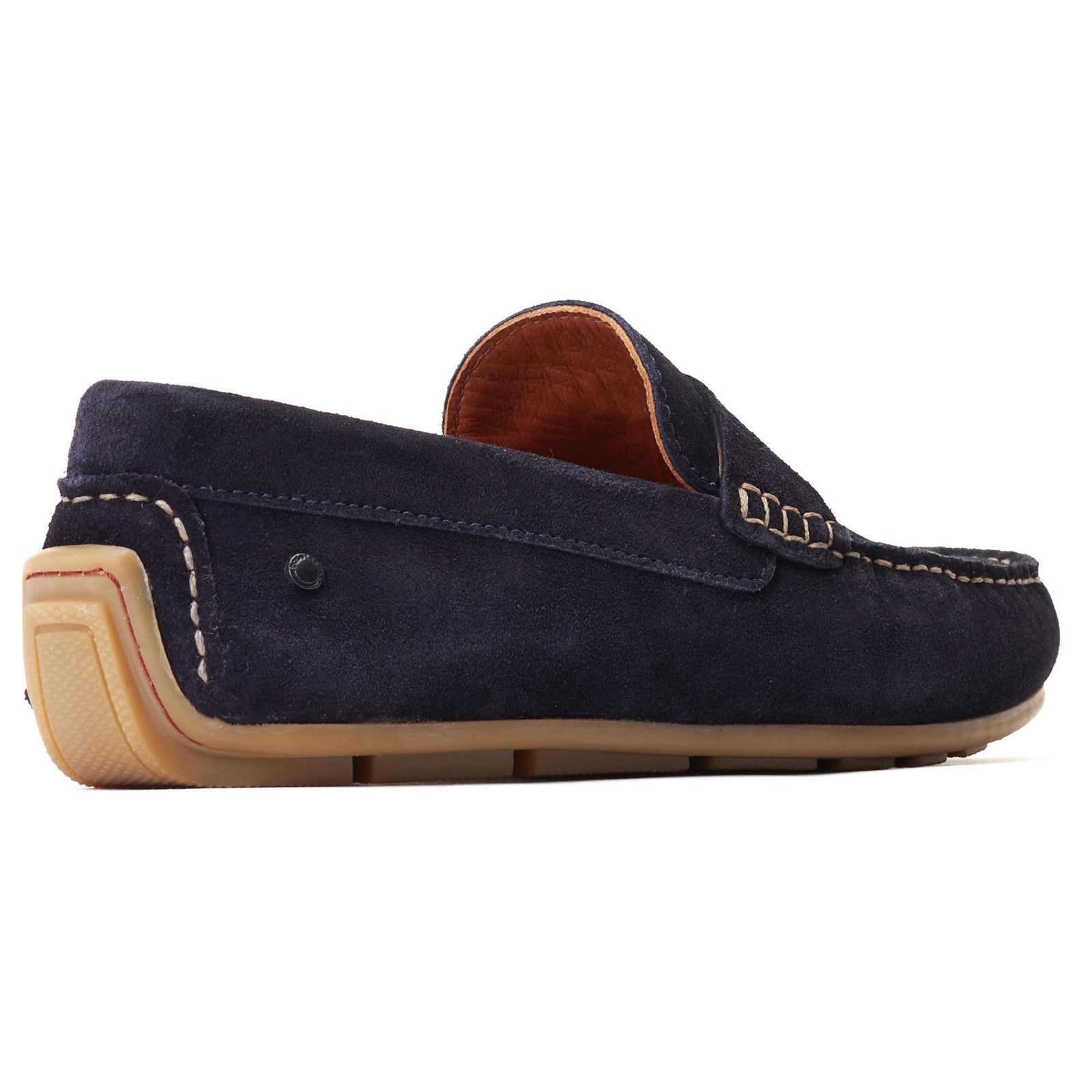 Base London COLLINS Mens Shoes Navy side view showing suede upper and rubber sole