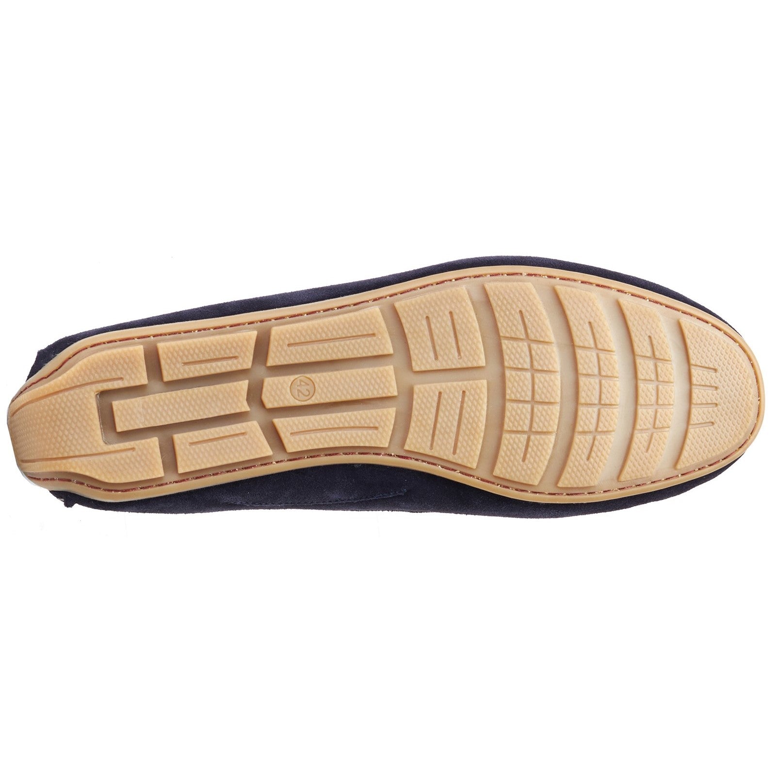 Base London COLLINS Mens Shoes Navy sole view showcasing rubber material and tread design for grip and comfort.
