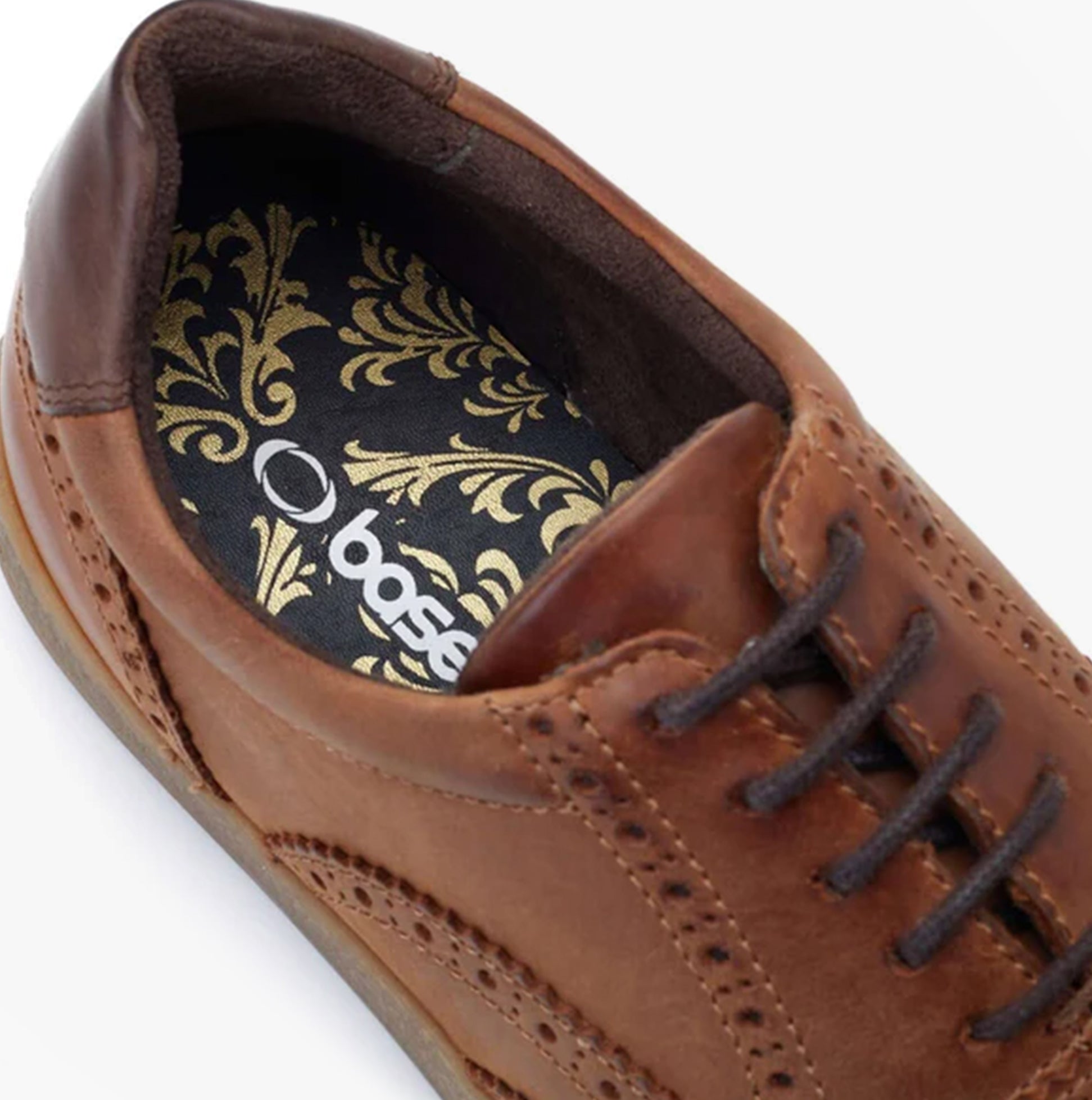 Base London CHRISTO Mens Shoes Tan, detail view showcasing the leather material and textile lining.