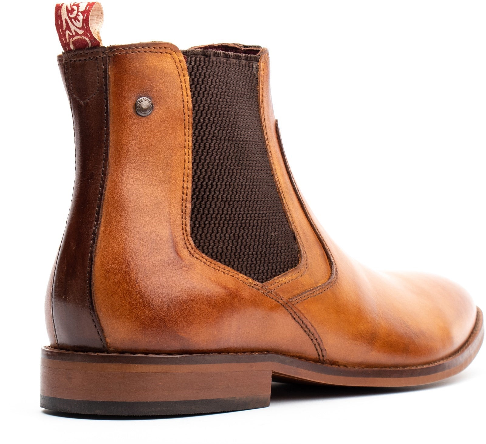 Base London SCOUT Mens Boots Tan side view showcasing leather upper and elasticated side panel.