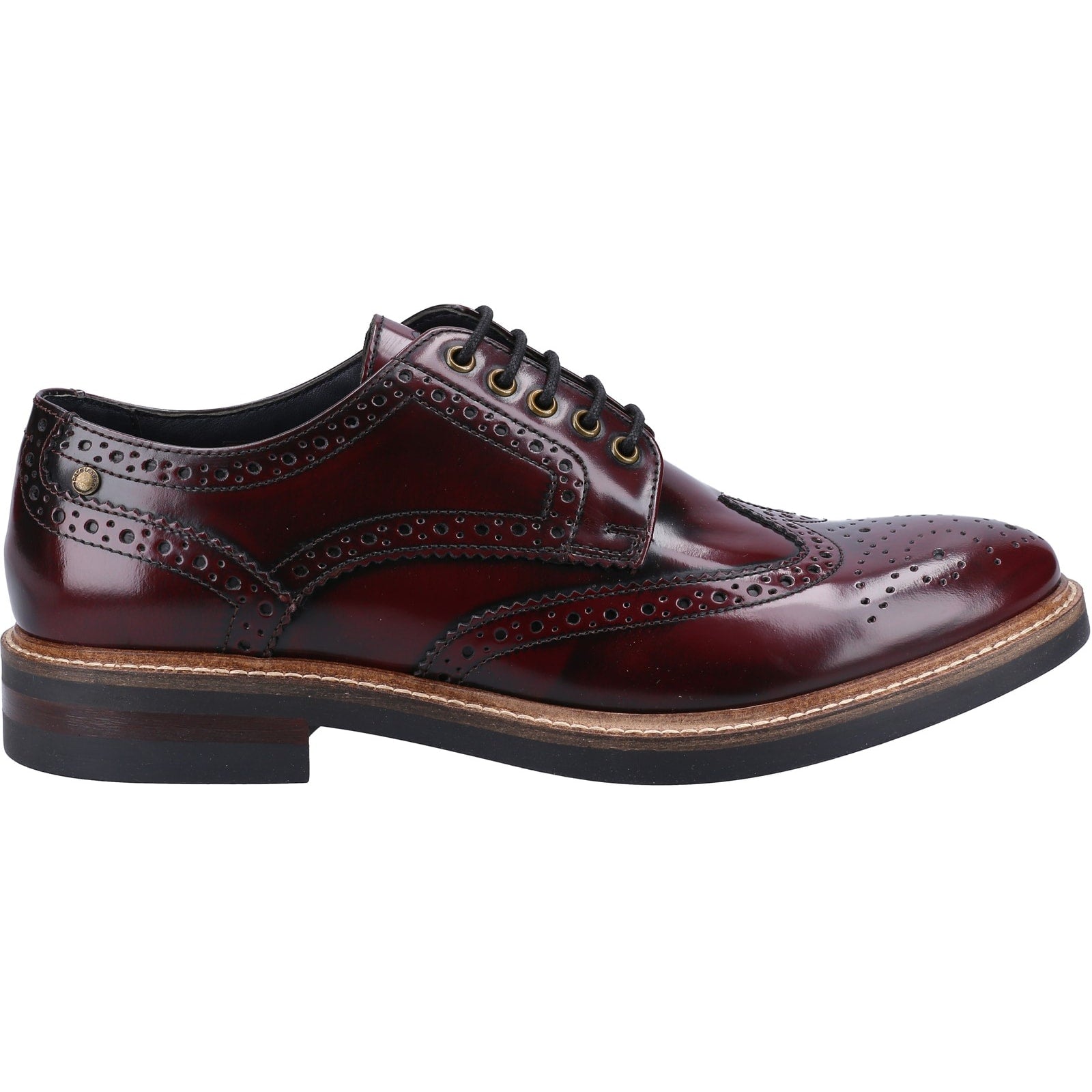 Base London WOBURN EXCEL Mens Brogue Shoes Wine