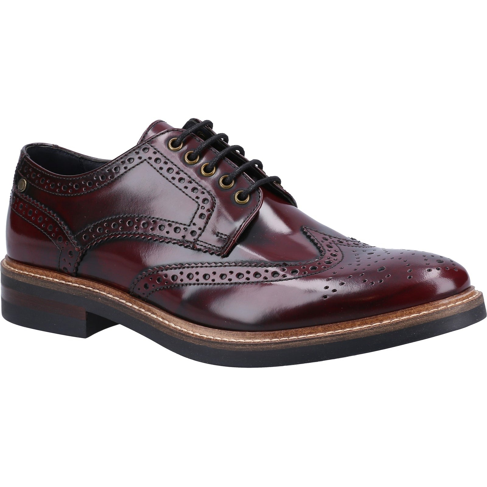 Base London WOBURN EXCEL Mens Brogue Shoes Wine