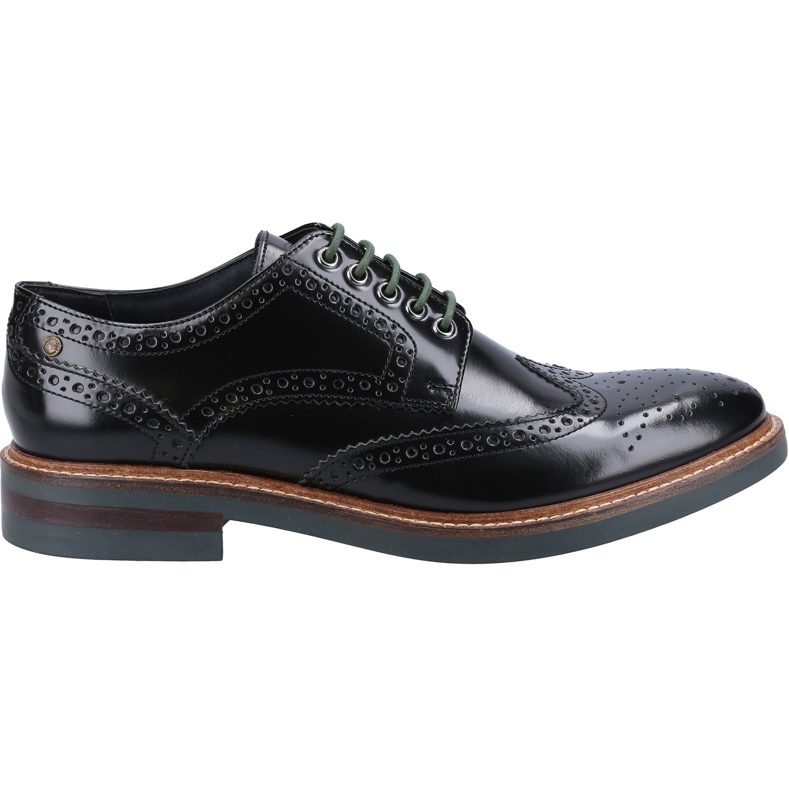 Base London WOBURN EXCEL Mens Brogue Shoes Black