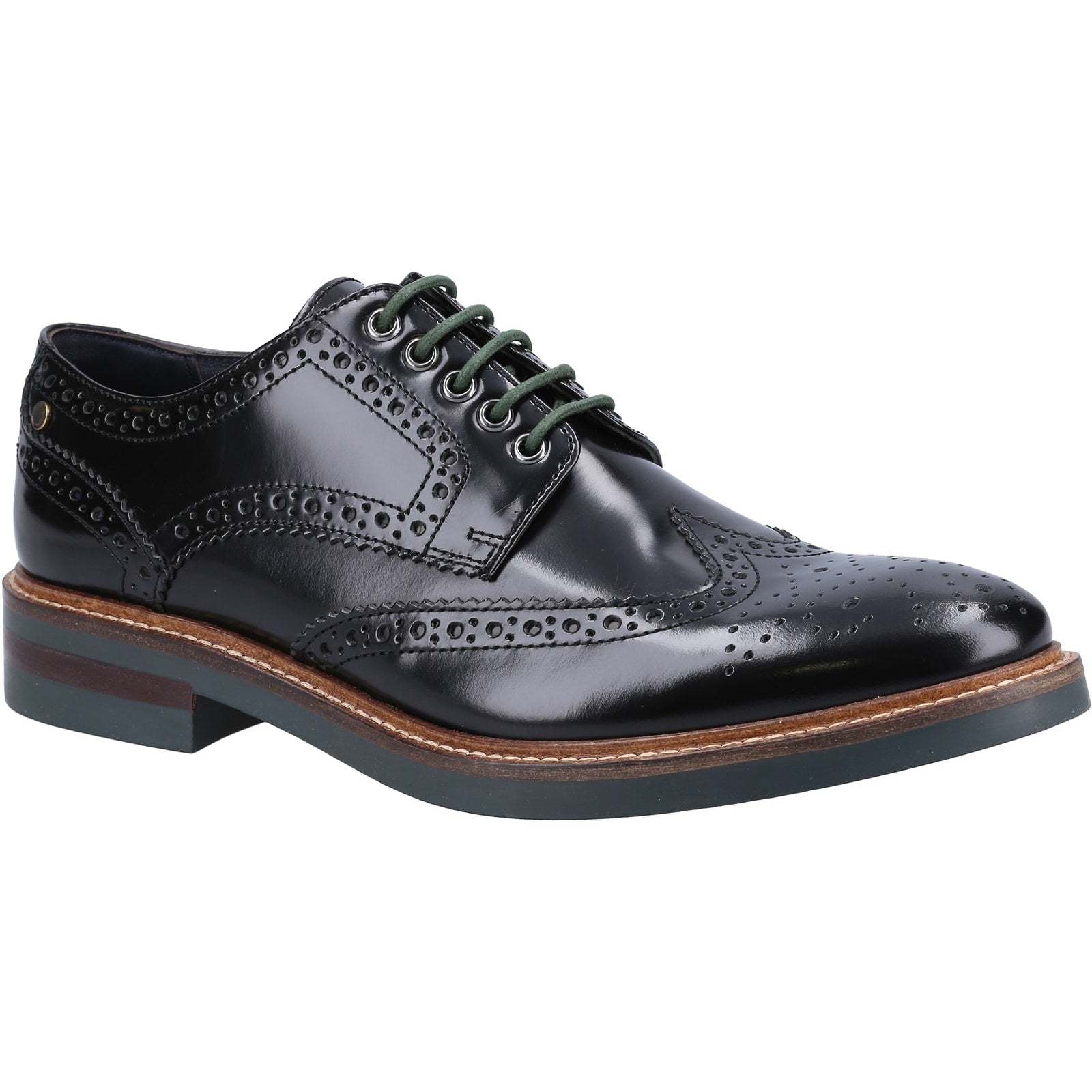 Base London WOBURN EXCEL Mens Brogue Shoes Black