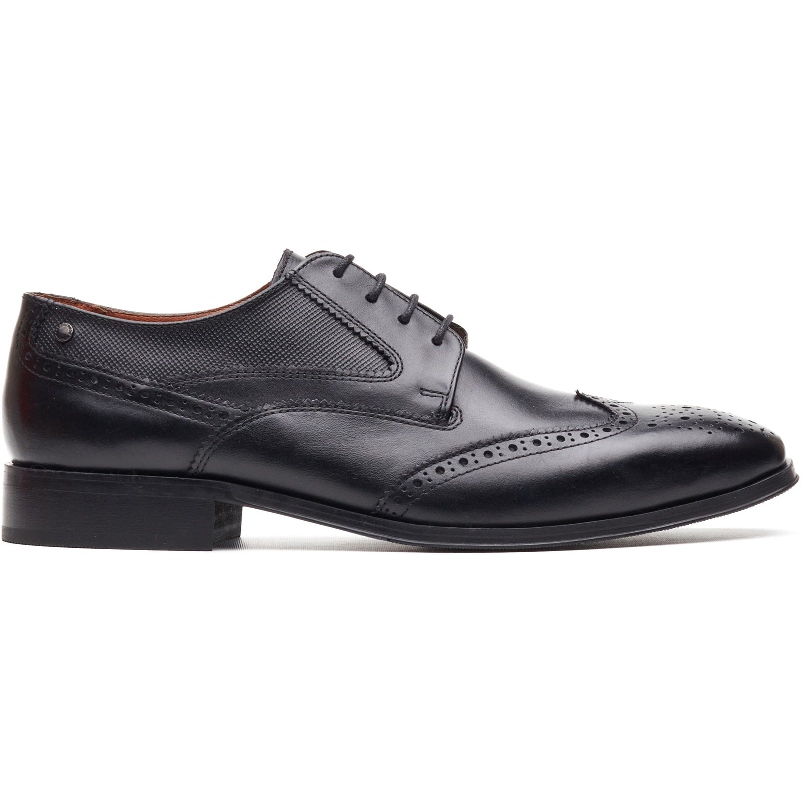 Base London STEEPLE Mens Brogue Shoes Black