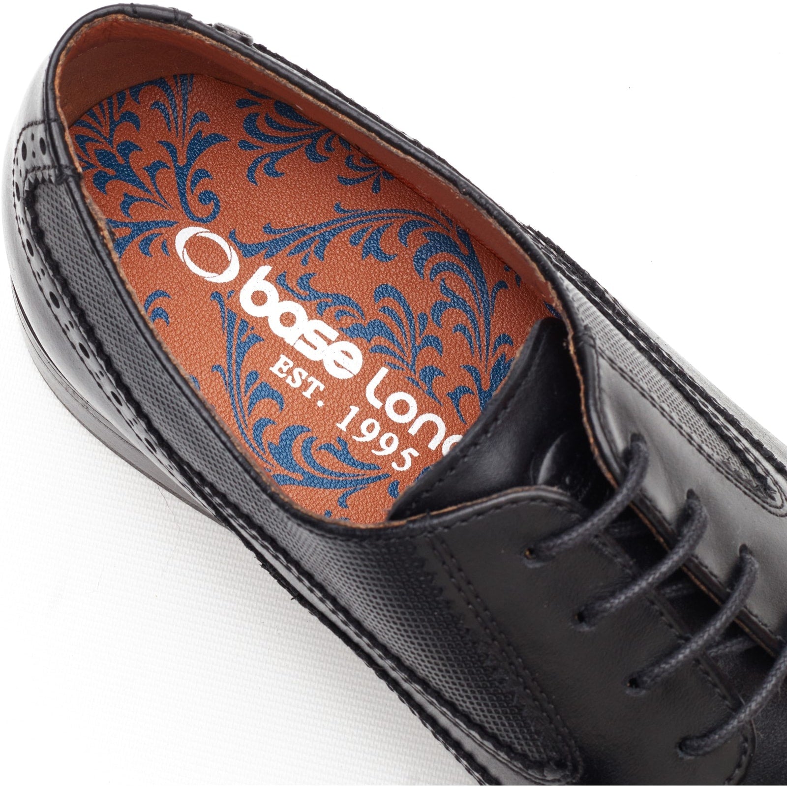Base London STEEPLE Mens Brogue Shoes Black