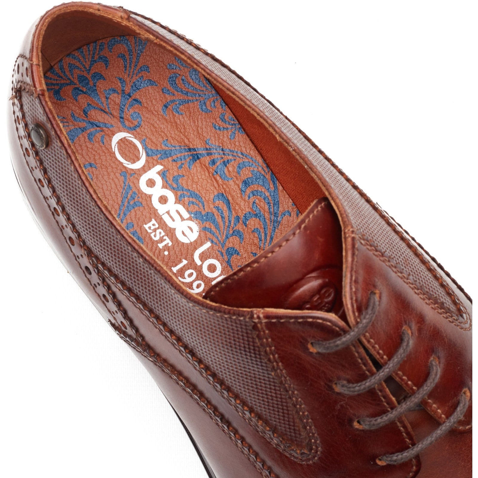 Base London STEEPLE Mens Brogue Shoes Tan