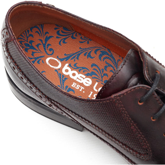 Base London STEEPLE Mens Brogue Derby Shoes Brown