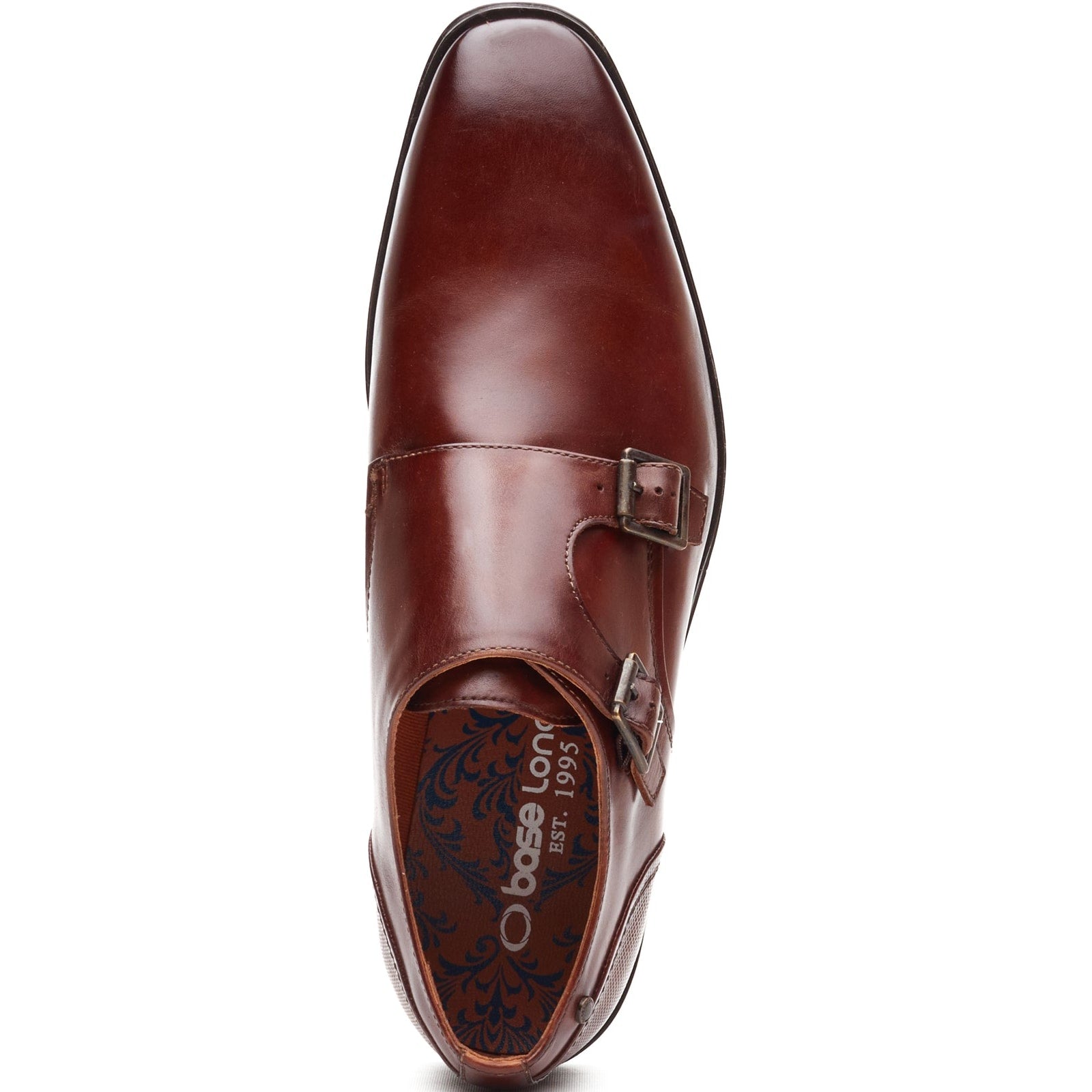 Base London CLERIC Mens Monk Shoes Dark Tan