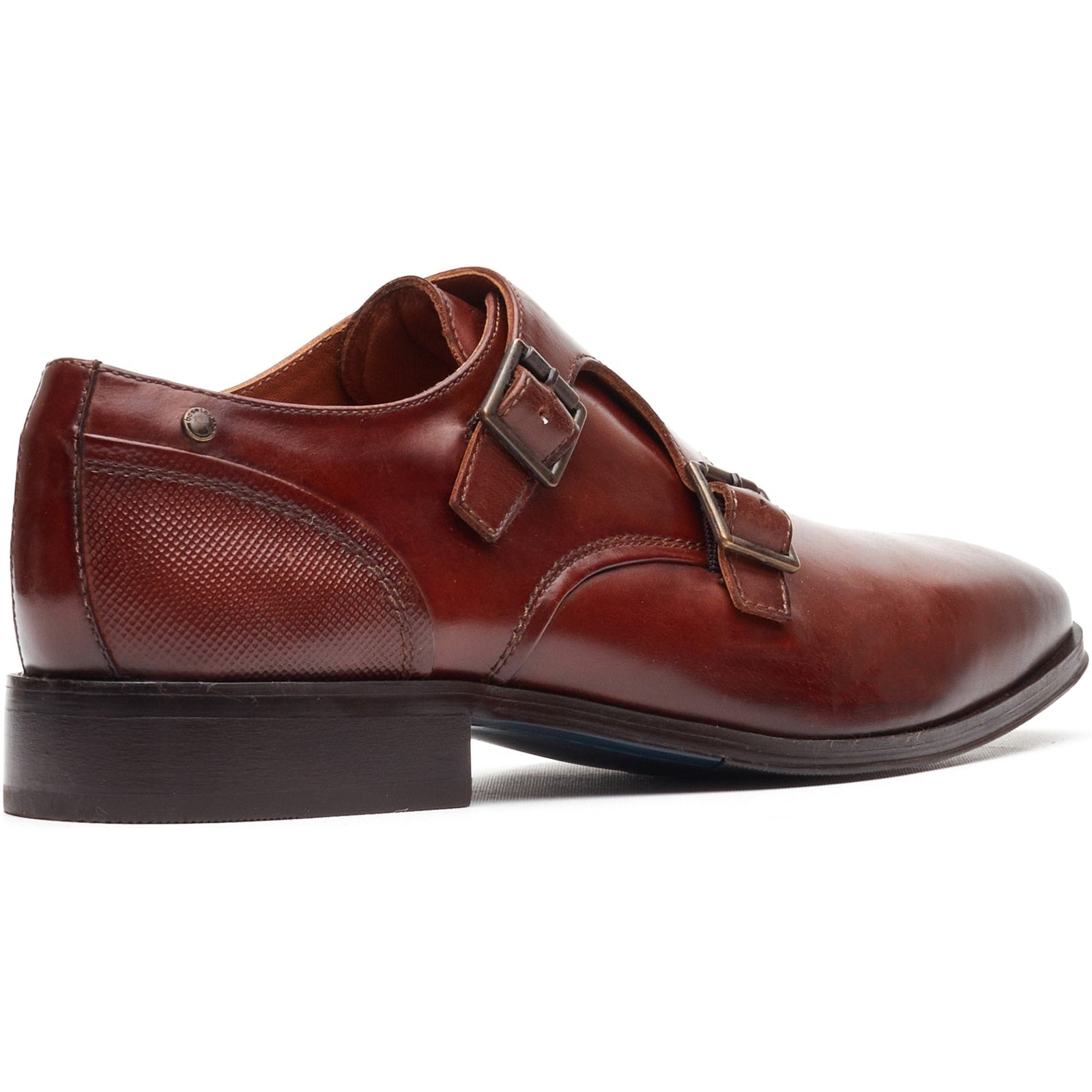 Base London CLERIC Mens Monk Shoes Dark Tan