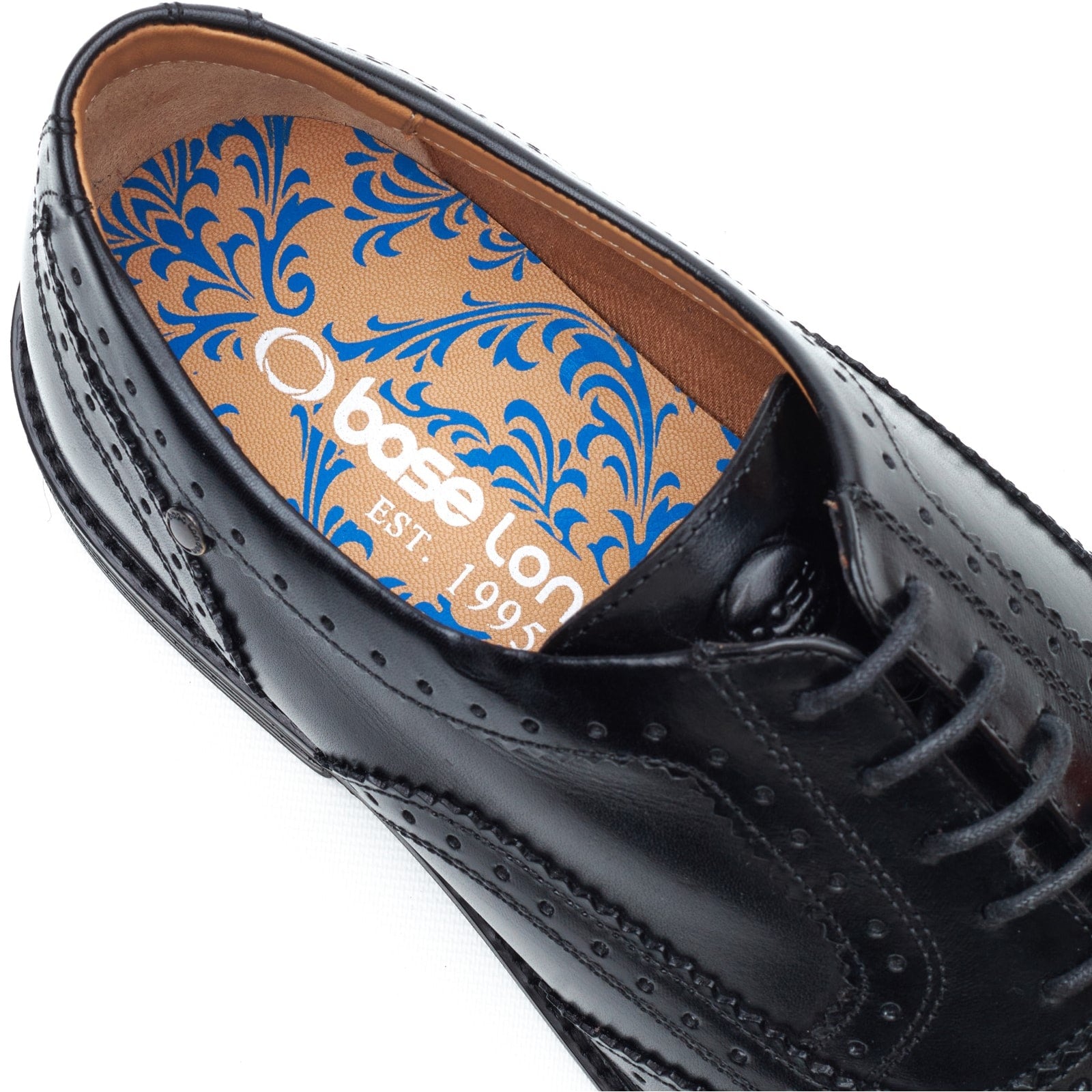 Base London CLARENCE Mens Brogue Shoes Black