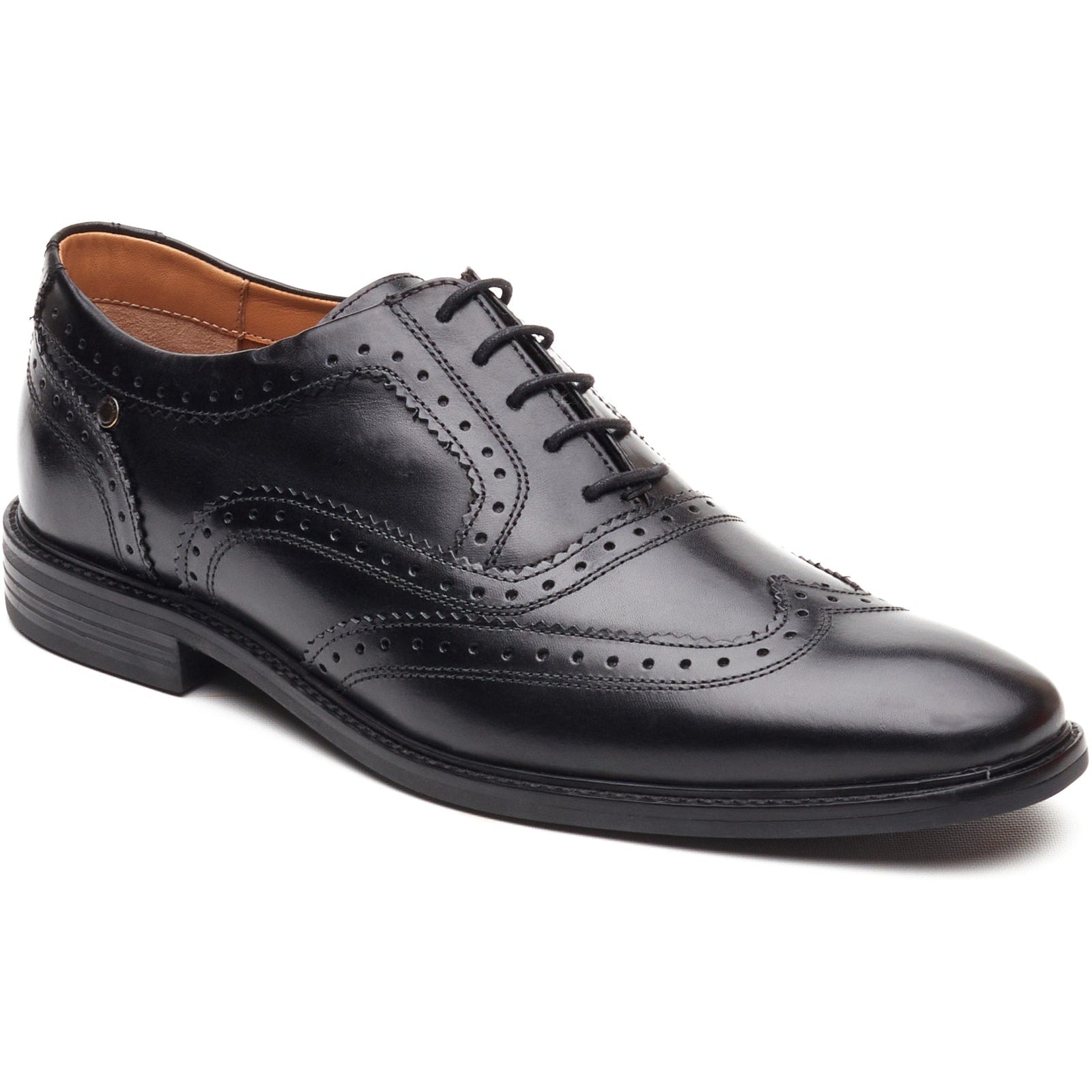 Base London CLARENCE Mens Brogue Shoes Black