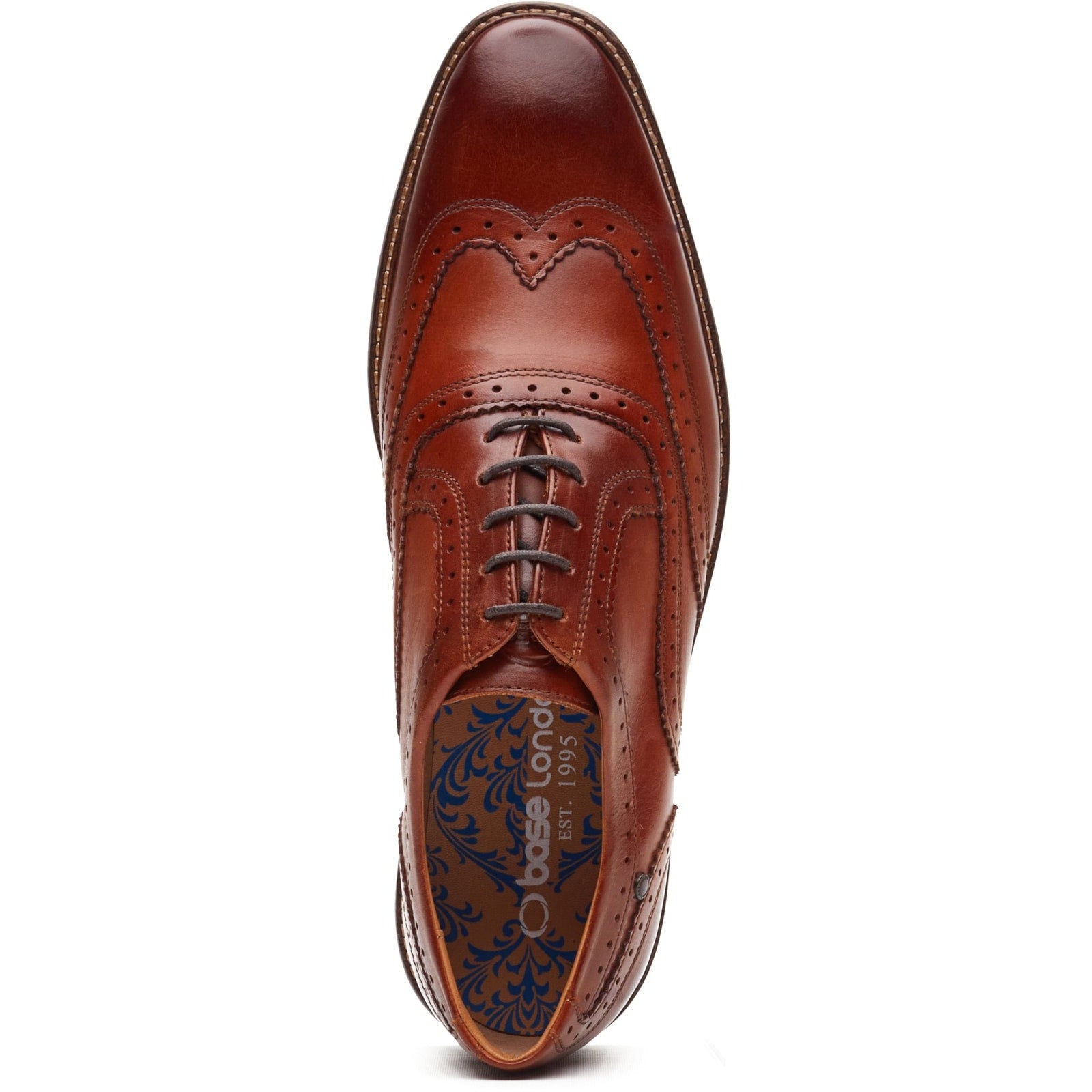 Base London CLARENCE Mens Brogue Shoes Tan