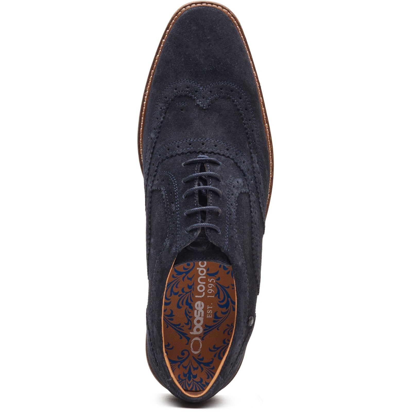 Base London CLARENCE Mens Brogue Shoes Navy