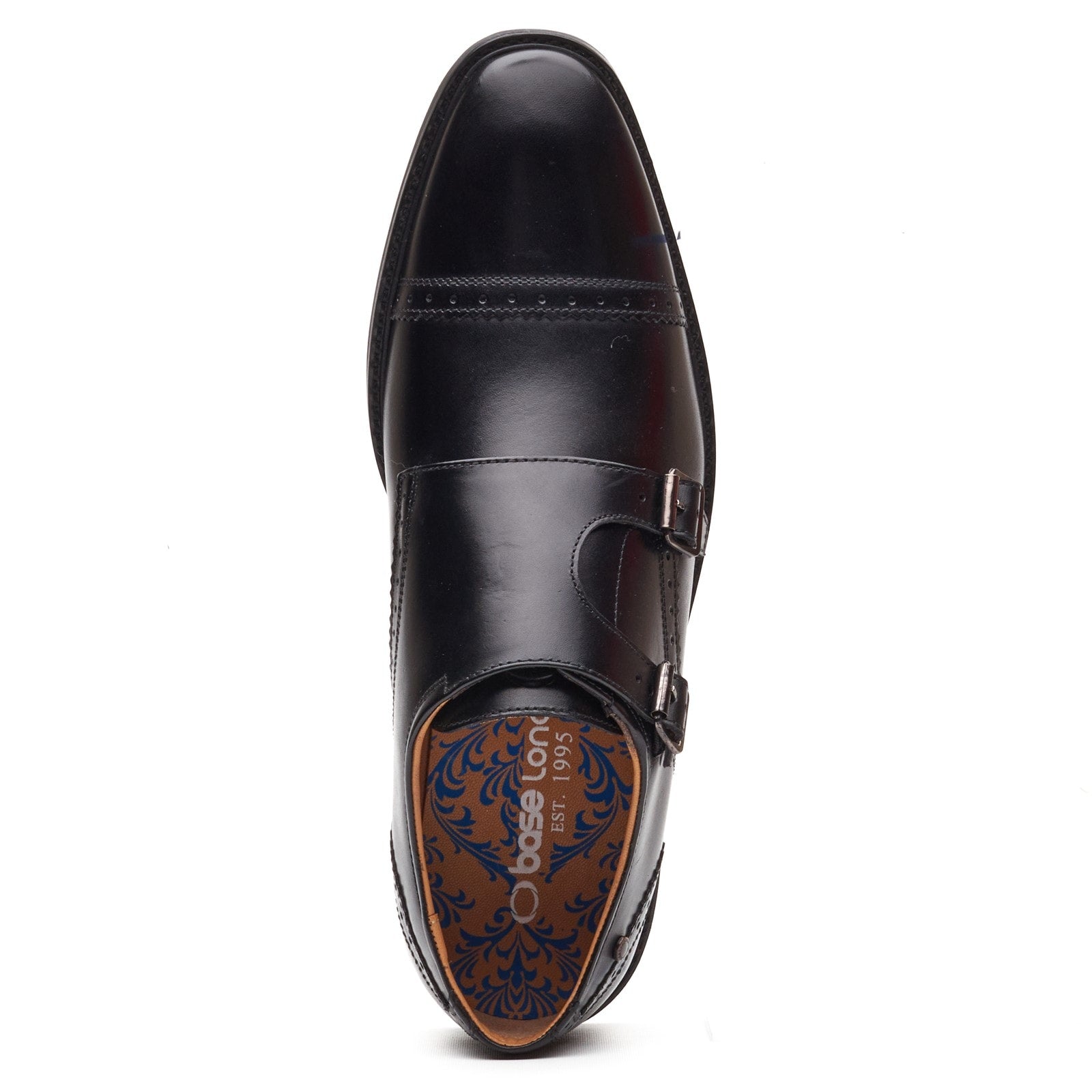 Base London HENLEY Mens Monk Shoes Black
