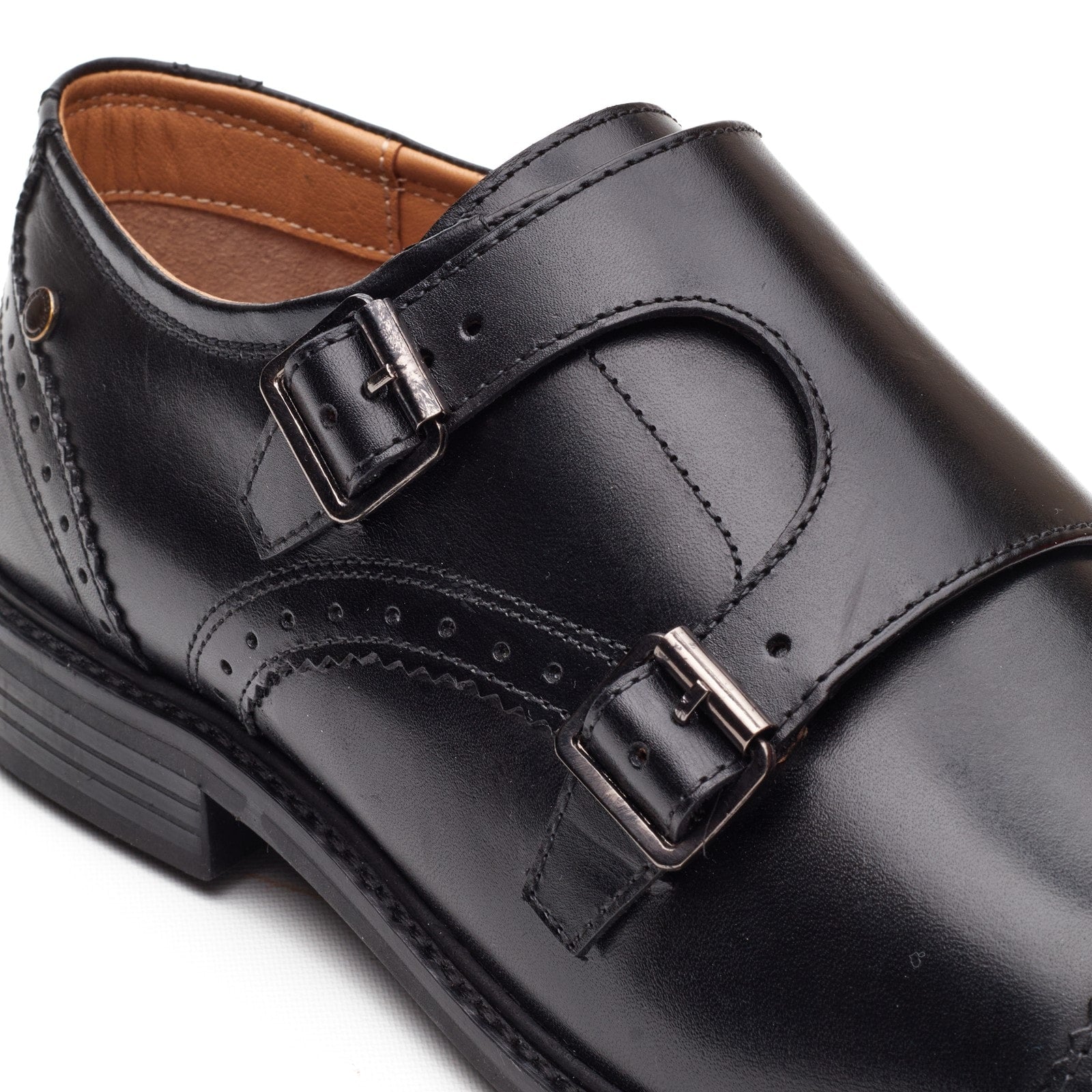 Base London HENLEY Mens Monk Shoes Black