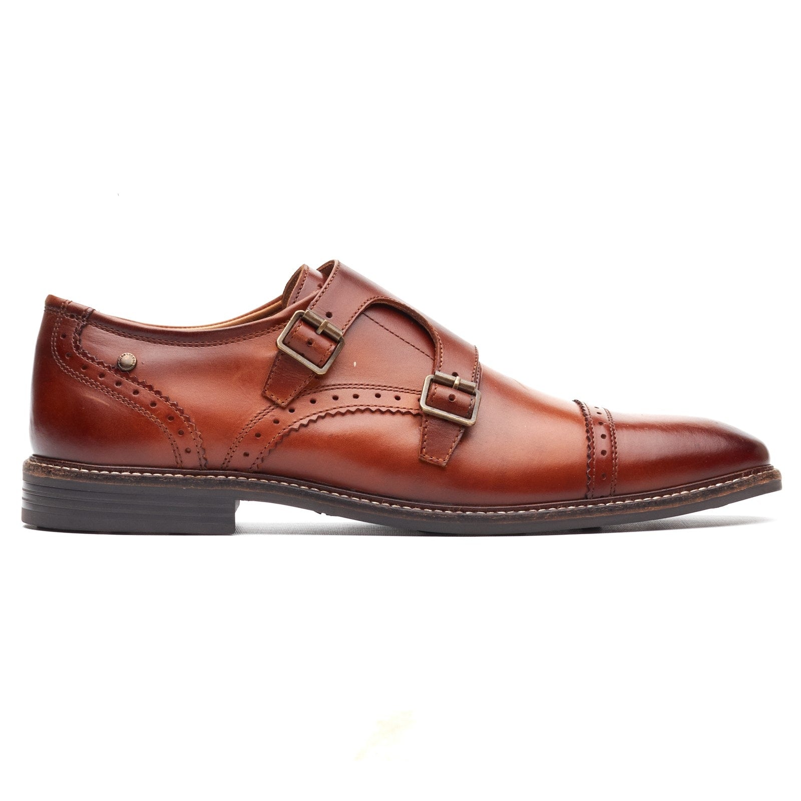 Base London HENLEY Mens Monk Shoes Tan