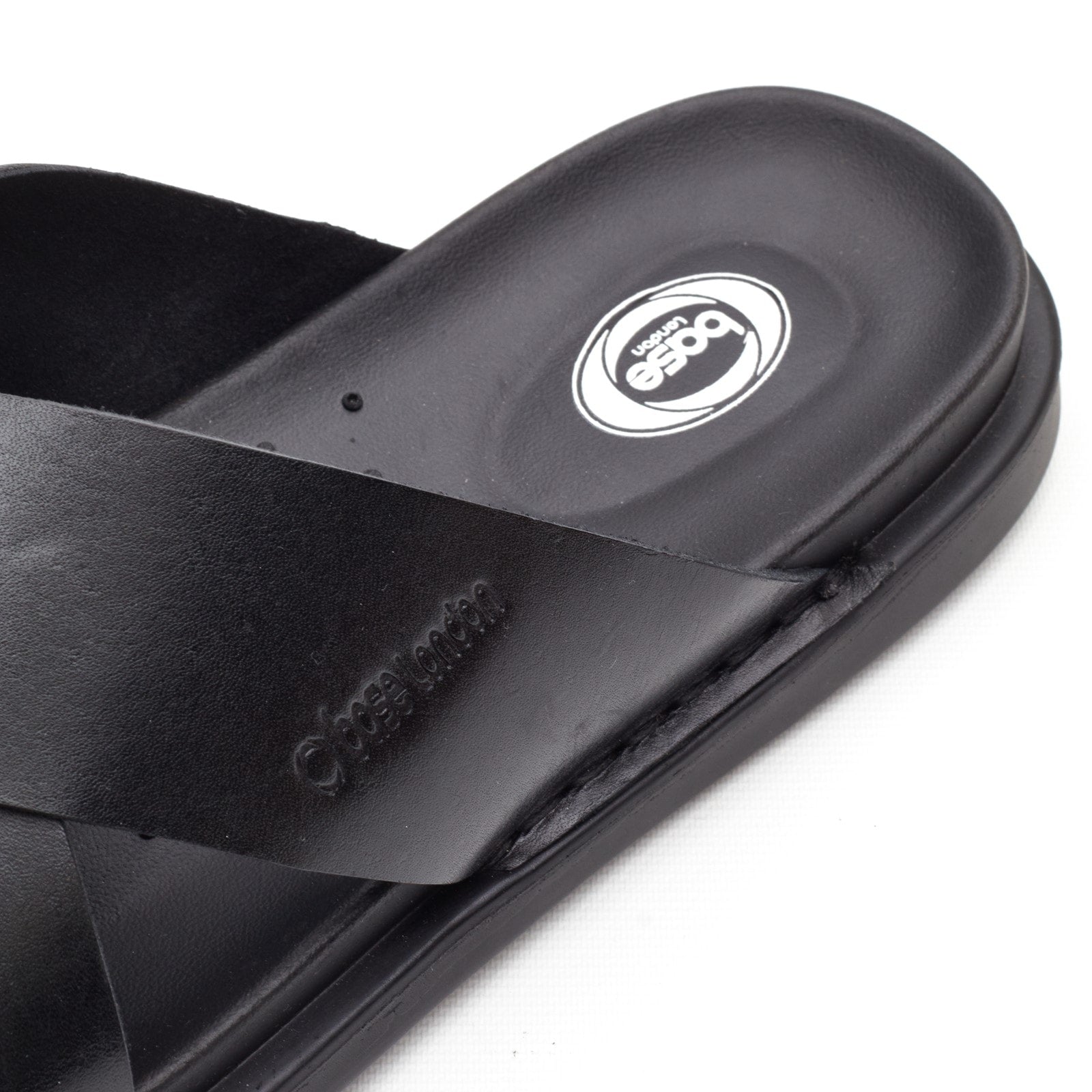 Base London DRIFT Mens Cross Strap Sandals Black