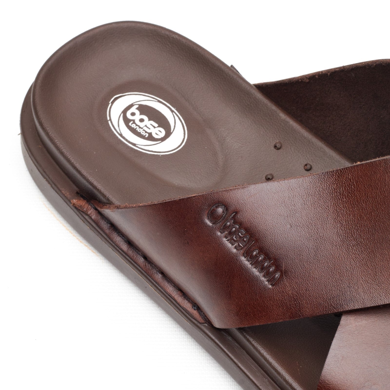 Base London DRIFT Mens Cross Strap Sandals Brown