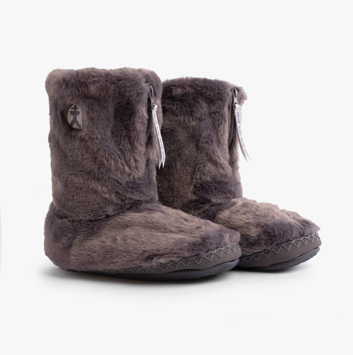 Bedroom Athletics MARILYN Womens Slipper Boots Frosted Grape side view faux fur slipper style with pull-on closure.