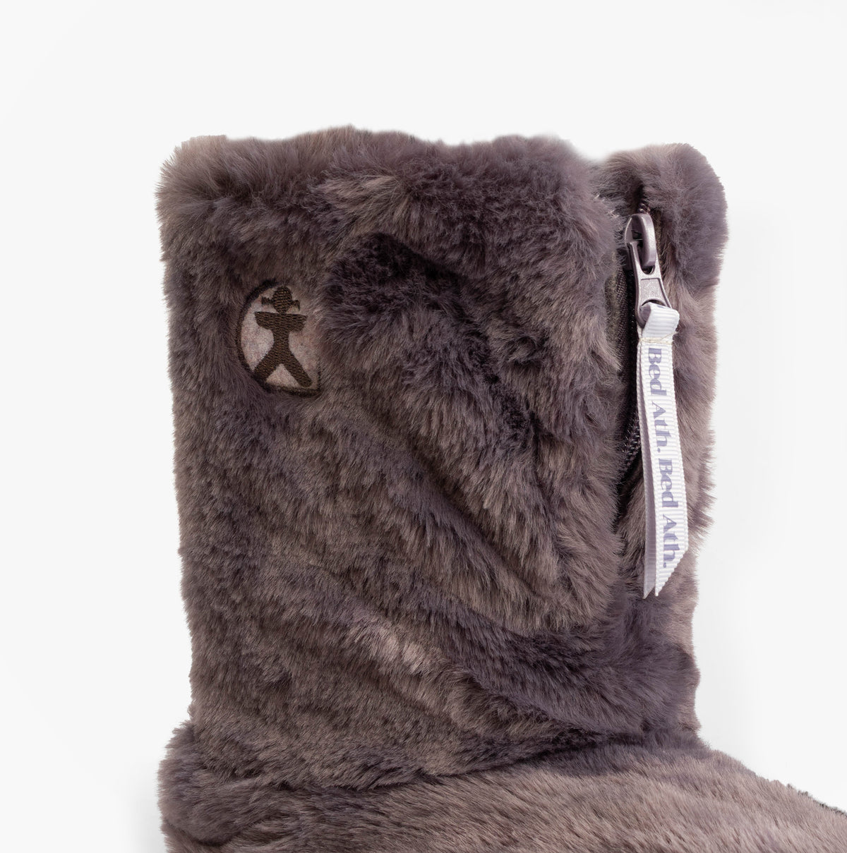 Bedroom Athletics MARILYN Womens Slipper Boots Frosted Grape side view showing faux fur upper and zipper detail.