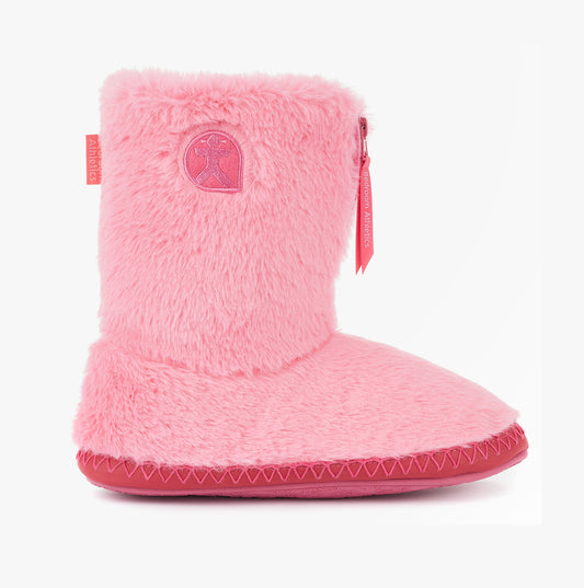 Bedroom Athletics MARILYN Womens Faux Fur Boot Slippers Rose Pink