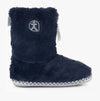 Bedroom Athletics MONROE Womens Faux Fur Boot Slippers Peacoat Navy/Trace Grey