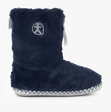 Bedroom Athletics MONROE Womens Faux Fur Boot Slippers Peacoat Navy/Trace Grey