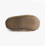 Bedroom Athletics MONROE Womens Faux Fur Boot Slippers Cream/Moonrock sole view with textured pattern.