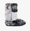Bedroom Athletics FLORENCE Womens Faux Fur Boot Slippers Black Wolf