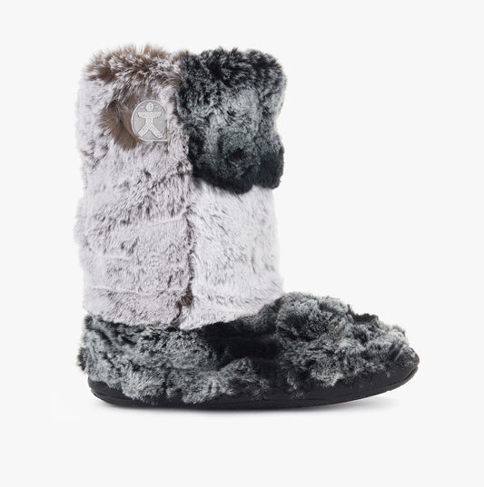 Bedroom Athletics FLORENCE Womens Faux Fur Boot Slippers Black Wolf