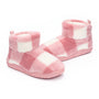 Bedroom Athletics CELESTE Womens Slipper Boots Pink Check side view showing soft plush upper and ankle height design.
