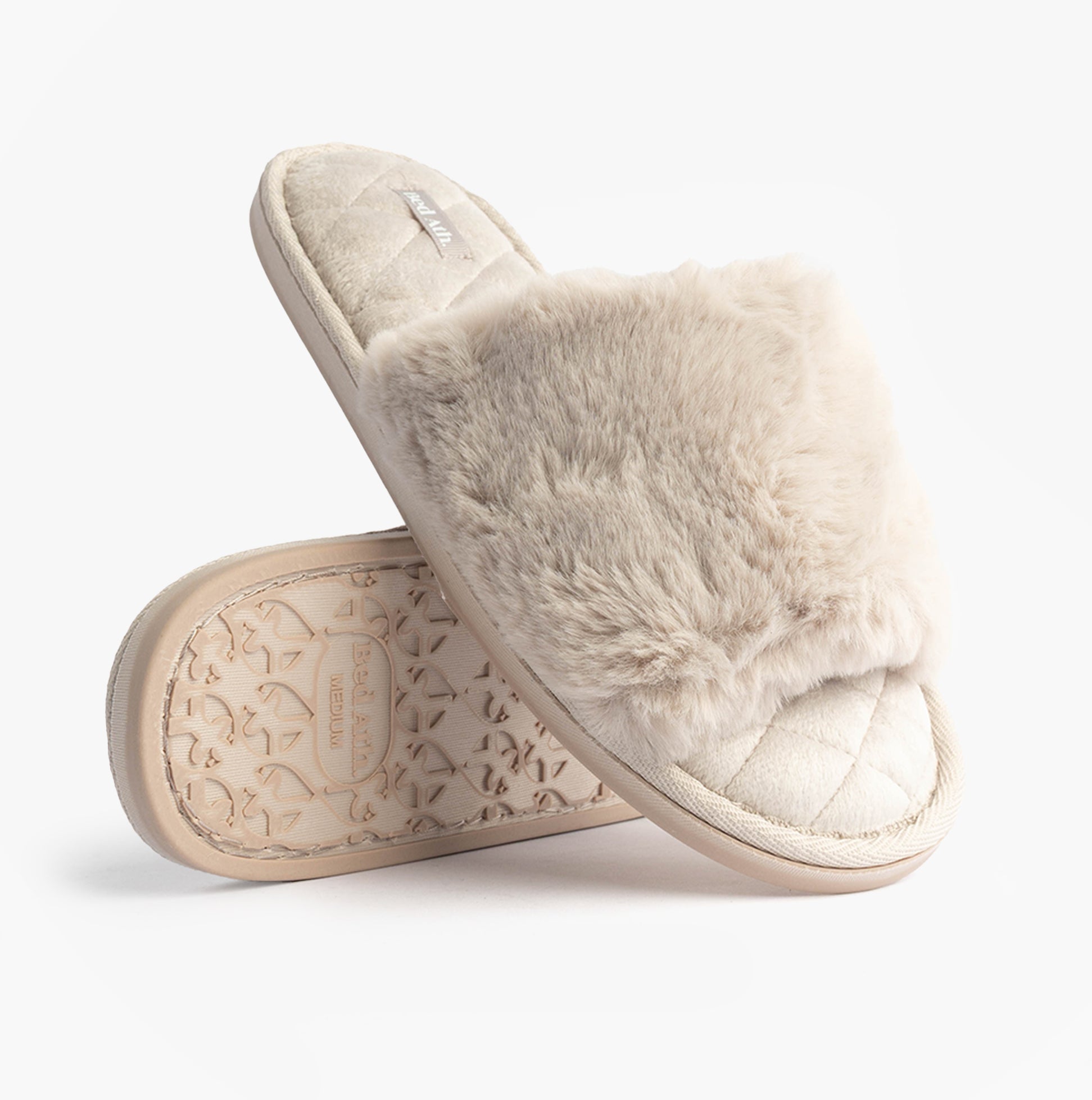 Bedroom Athletics ERIN Womens Slipper Sliders Light Grey