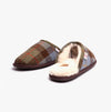 Bedroom Athletics WILLIAM Mens Mule Slippers Chocolate/Green Check