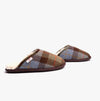 Bedroom Athletics WILLIAM Mens Mule Slippers Chocolate/Green Check