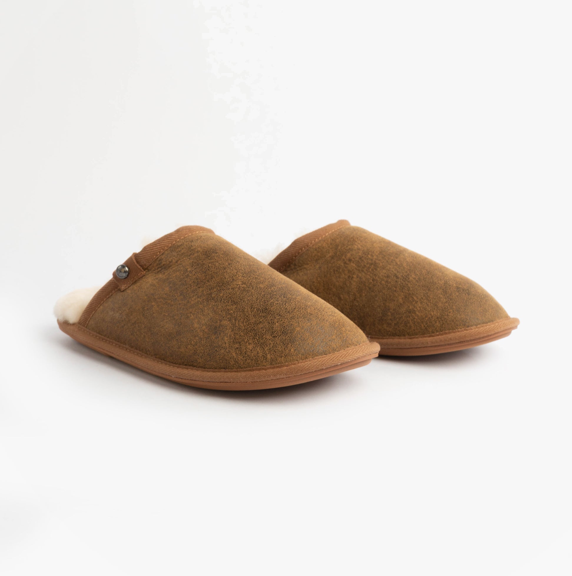 Bedroom Athletics KIEFER Mens Mule Slippers Distressed Coffee