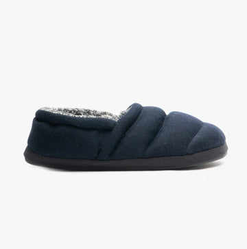 Bedroom Athletics DAMON Mens Felt Full Slippers Navy Marl